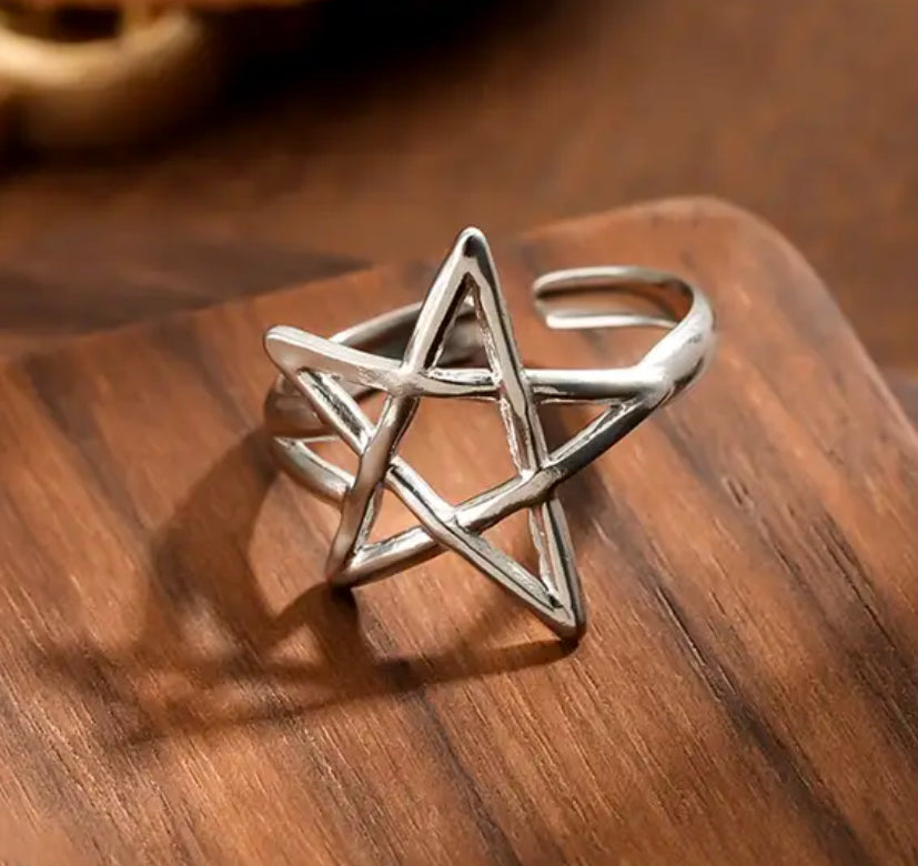 Anillo Pentagrama acero