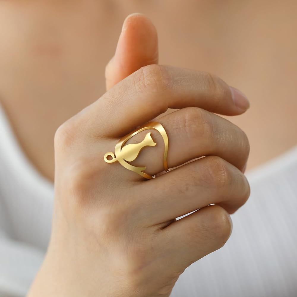 Anillo gatito con luna