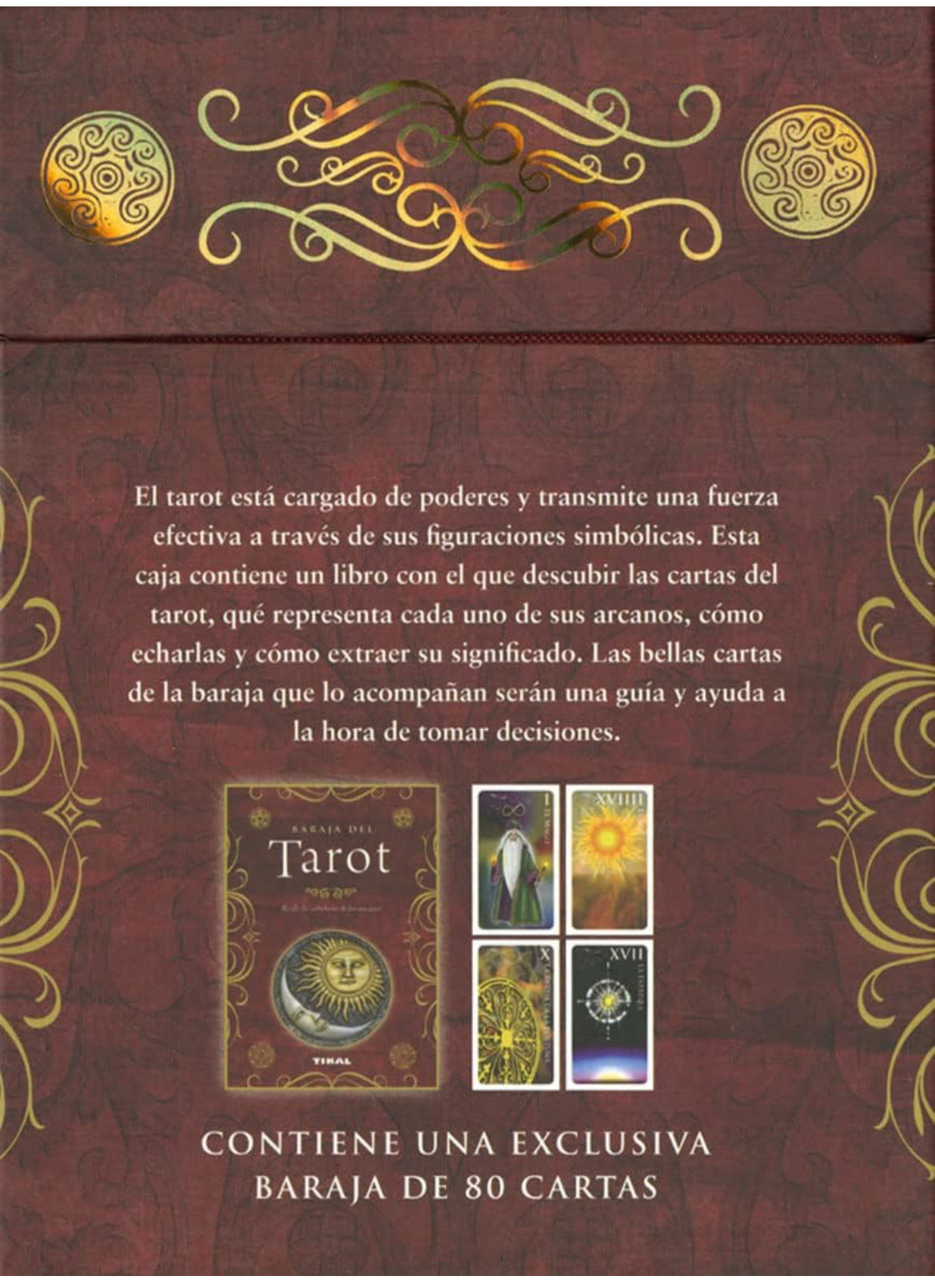 Baraja de Tarot con libro y incienso orgánico de palo santo