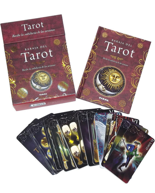 Baraja de Tarot con libro y incienso orgánico de palo santo