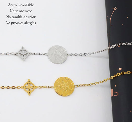 Pulsera Doble Protección Acero dorado